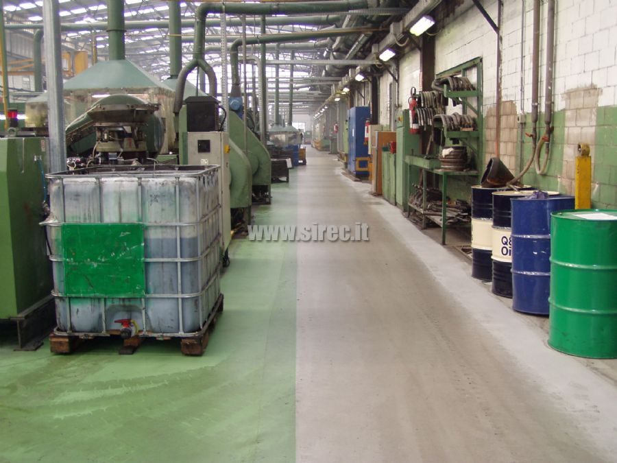 Epoxy mortar floor for metalworking industry