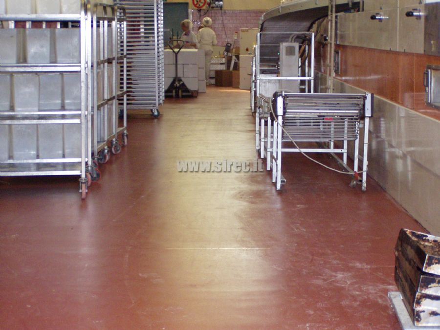 Epoxy mortar floor - biscuits production