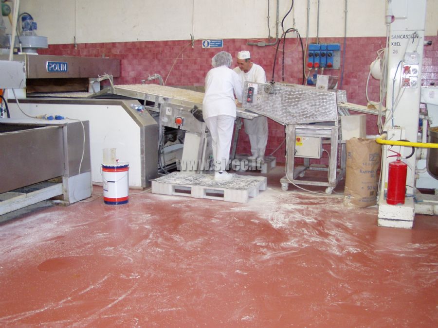 Industrial epoxy resin floor - biscuits production