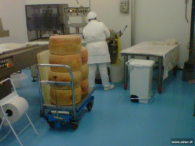 Industrial epoxy resin floor - cheese factory